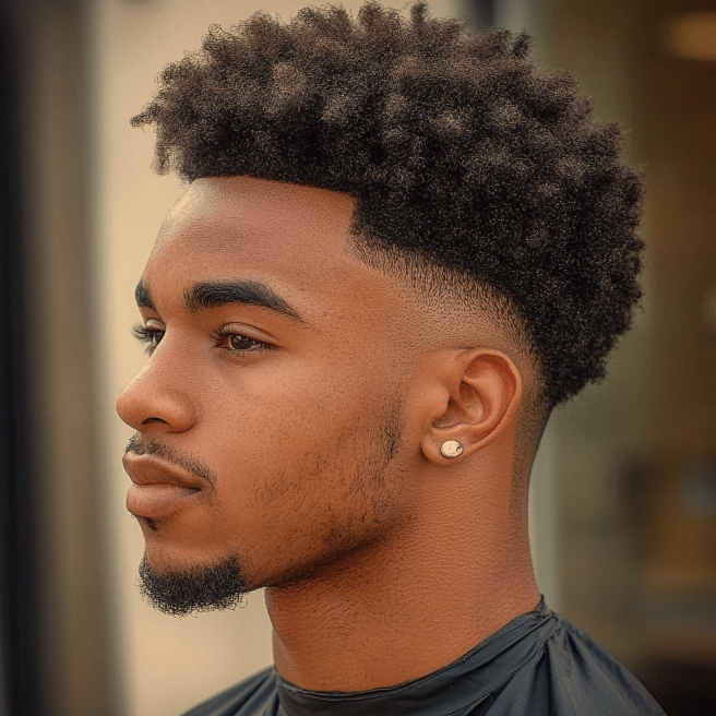blowout afro taper fade